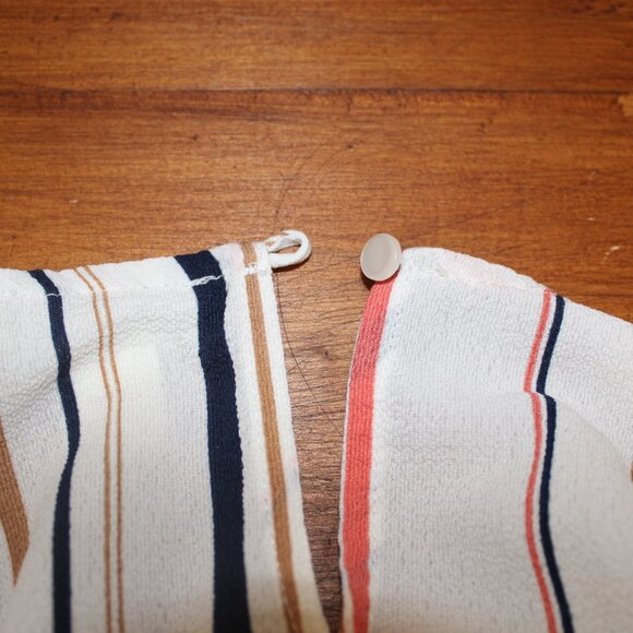 Monteau Blouse Striped Tie Back Classic Size Small Pre-Loved Good Condition - Picture 14 of 14